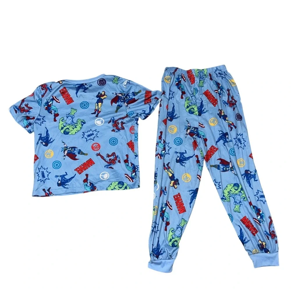 Marvel Avengers Boys‎ Pajama Set Size 8 Blue Hulk Spider-Man 2pc MV246BSLSC